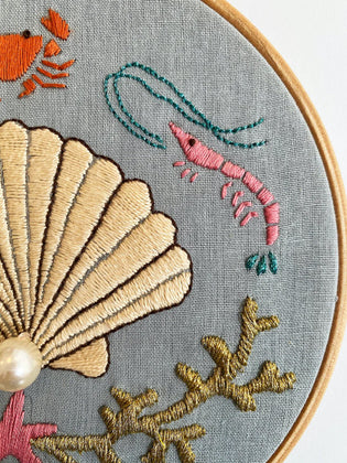  Project of the week: Martha Mermaid and Clam Shell Embroideries - MakeBox & Co.