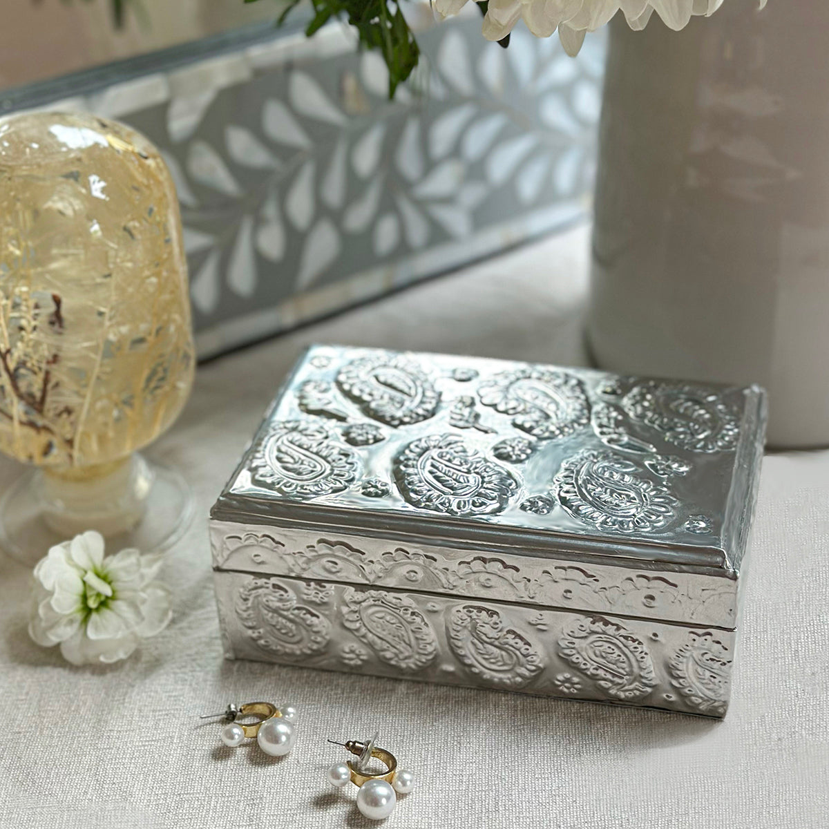 Paisley Embossed Jewellery Box