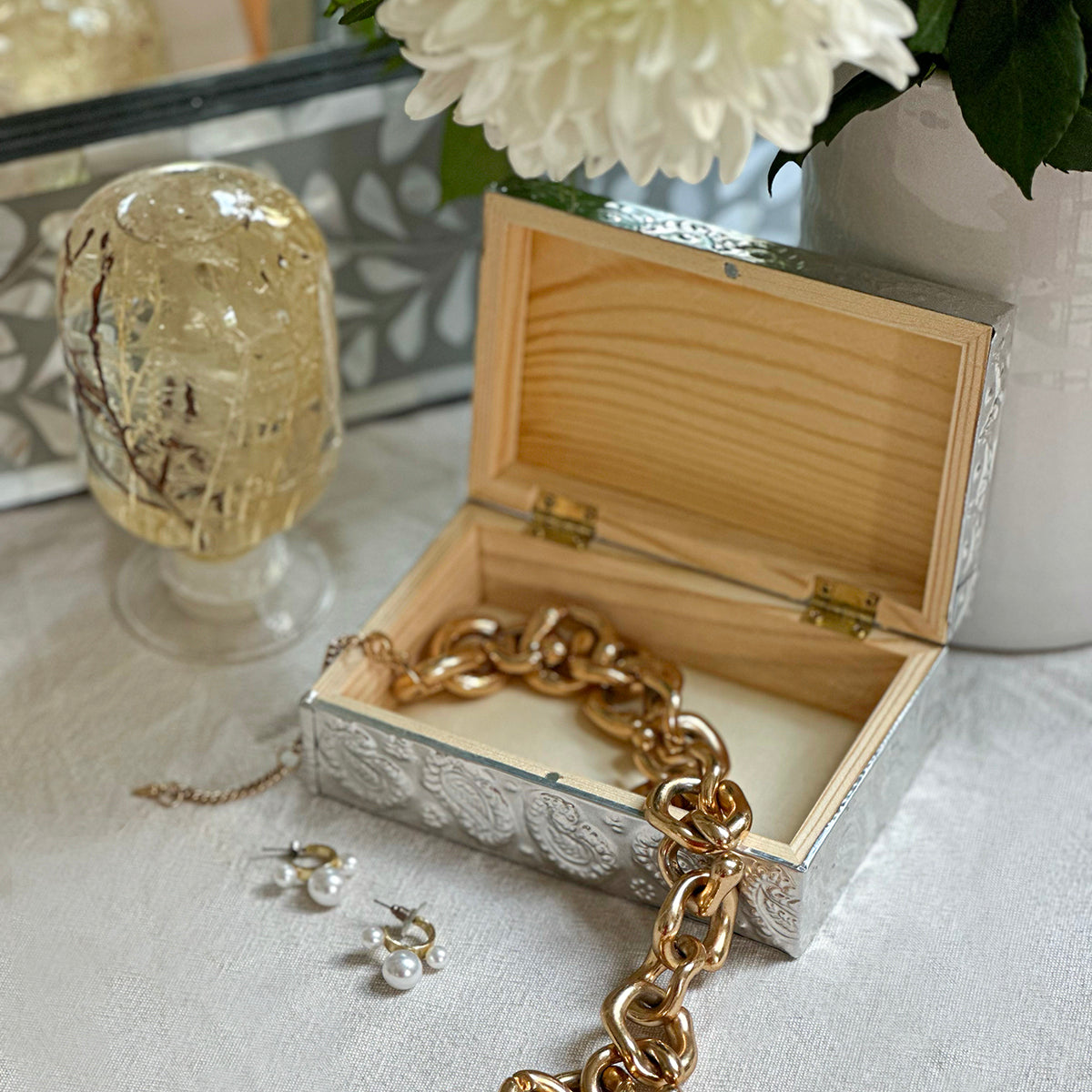 Paisley Embossed Jewellery Box