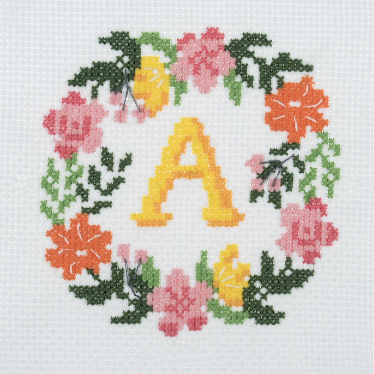 Wreath Monogram Counted Cross Stitch Kit