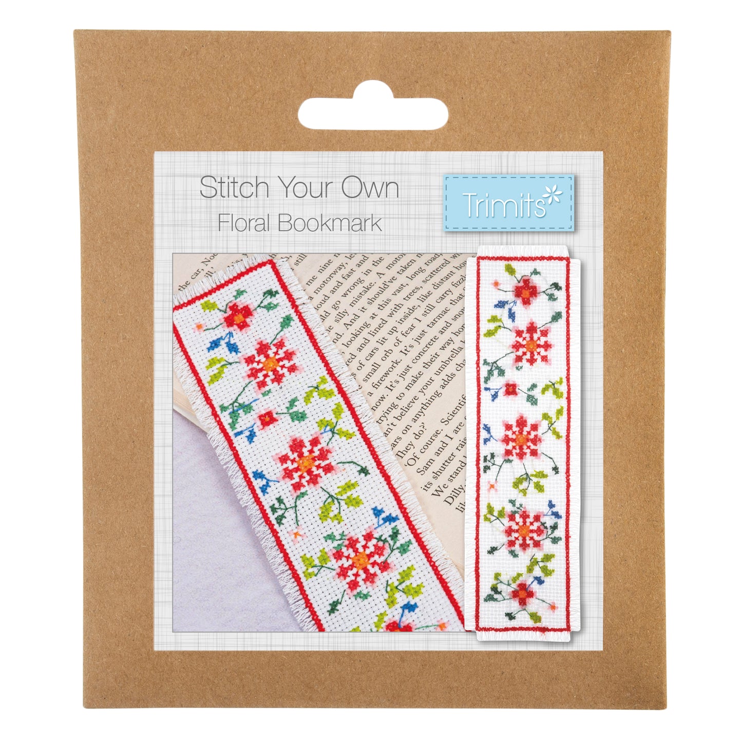 Floral Counted Cross Stitch Kit Bookmark
