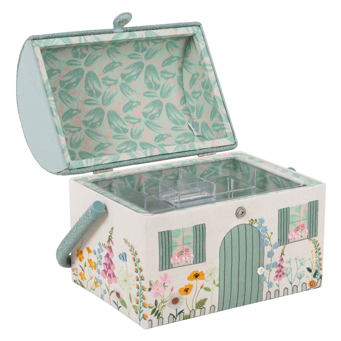 Embroidered Country Cottage Sewing Box