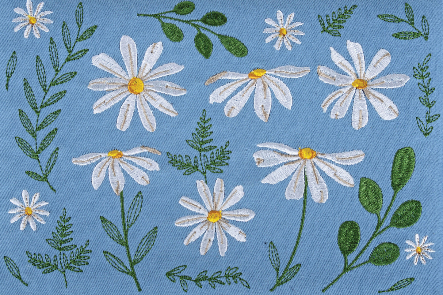 Medium Sewing Box: Denim Daisies