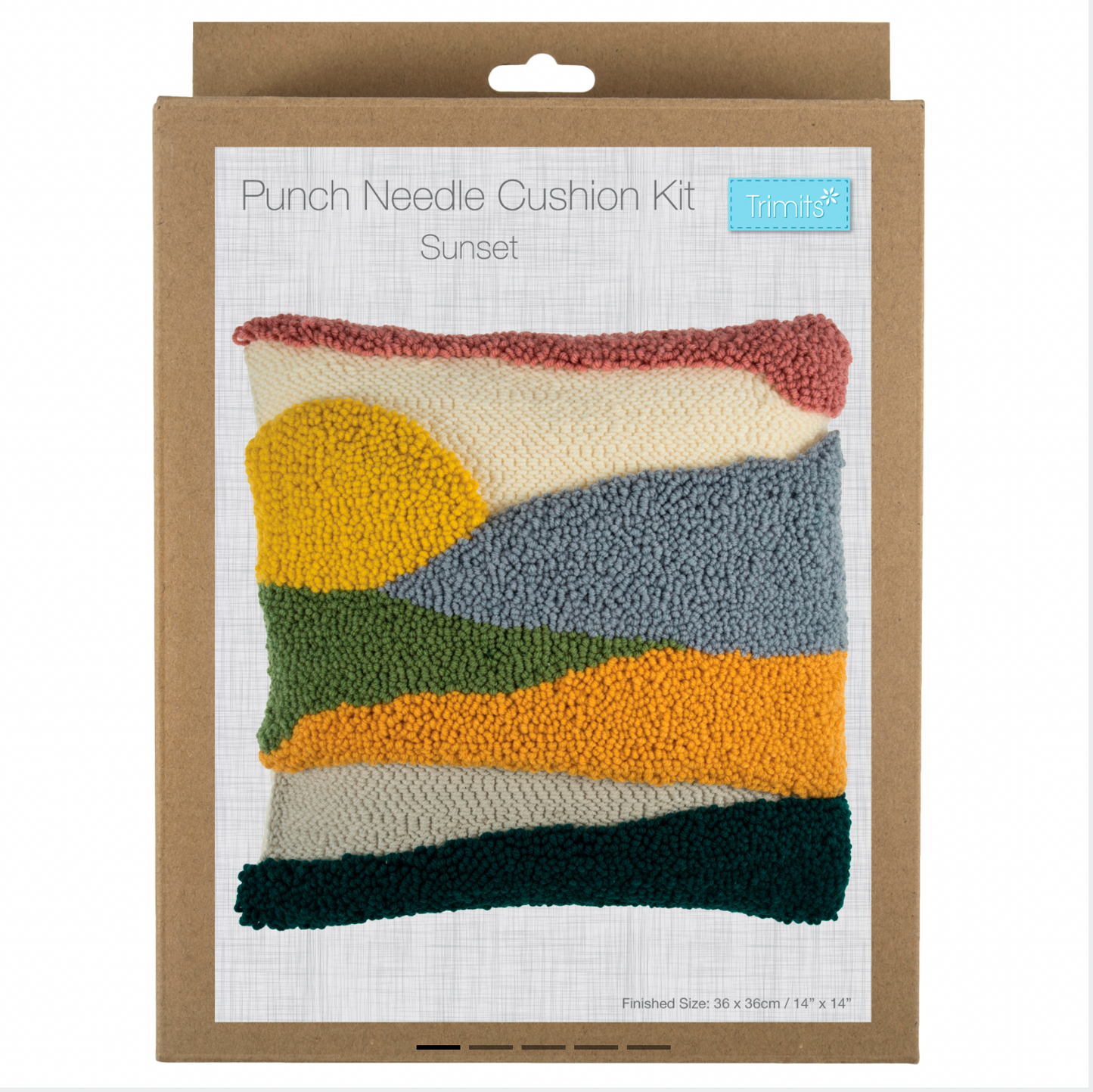 Trimits Punch Needle Cushion Cover, Sunset