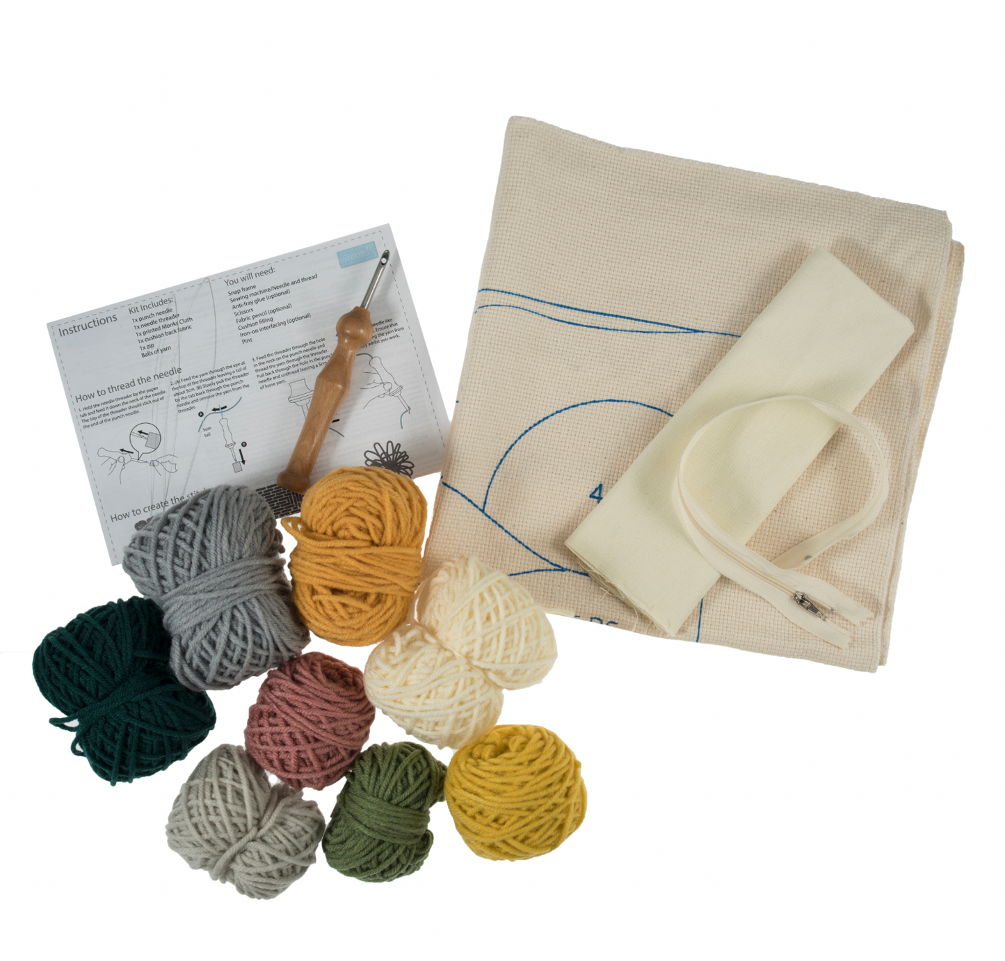 Trimits Punch Needle Cushion Cover, Sunset