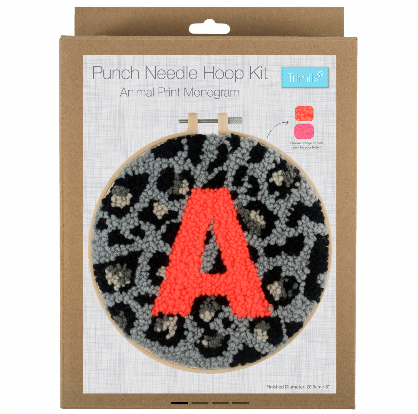 Trimits Punch Needle Hoop, Monogram letter