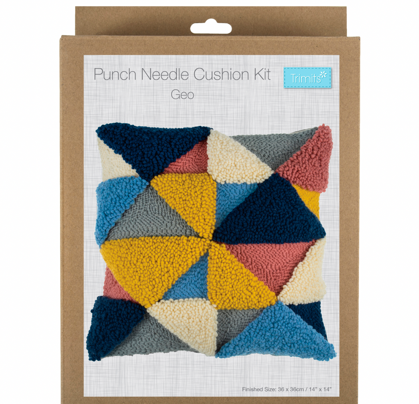 Trimits Punch Needle Cushion Cover, Geometric