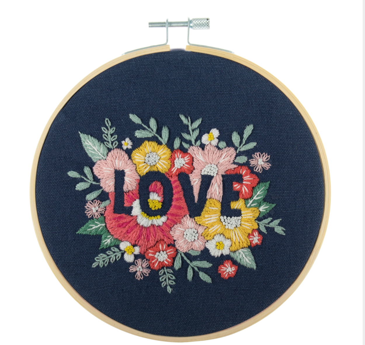 Embroidery Kit with Hoop: Love