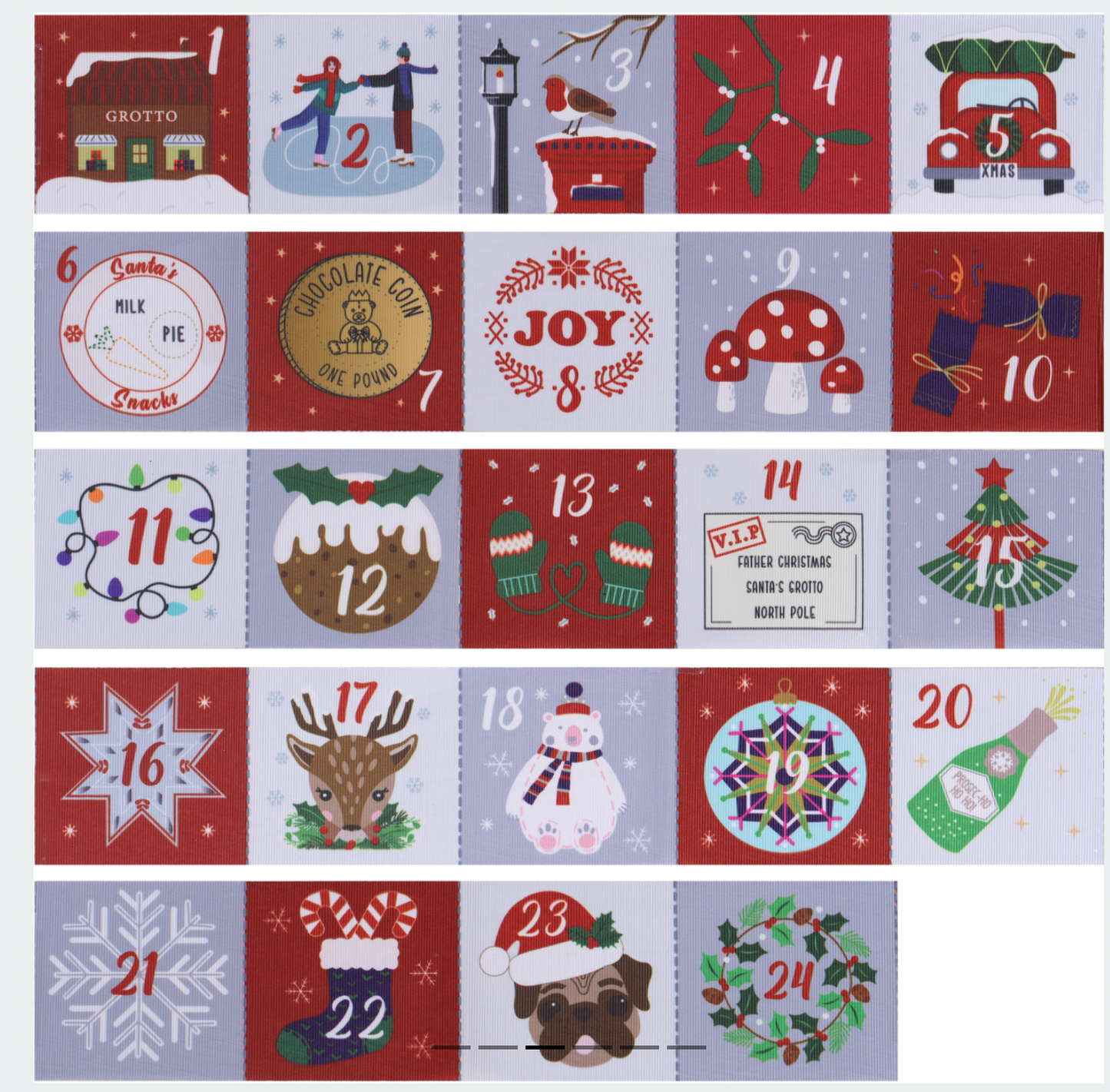 Make-Your-Own Advent Pocket Calendar, Reds