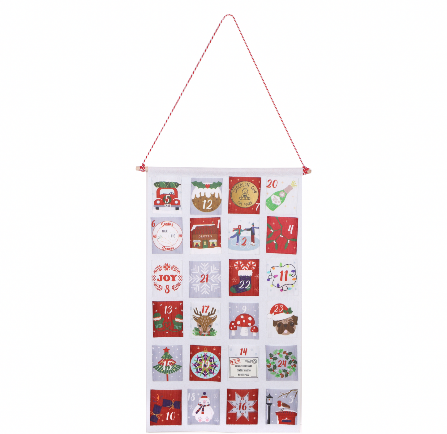 Make-Your-Own Advent Pocket Calendar, Reds