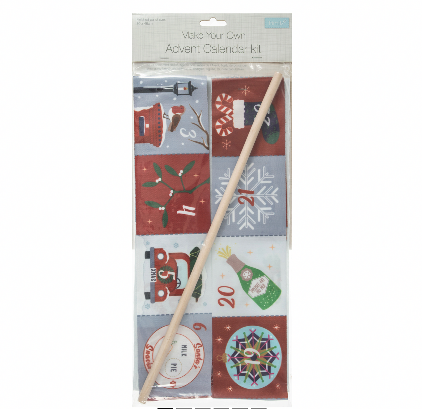 Make-Your-Own Advent Pocket Calendar, Reds