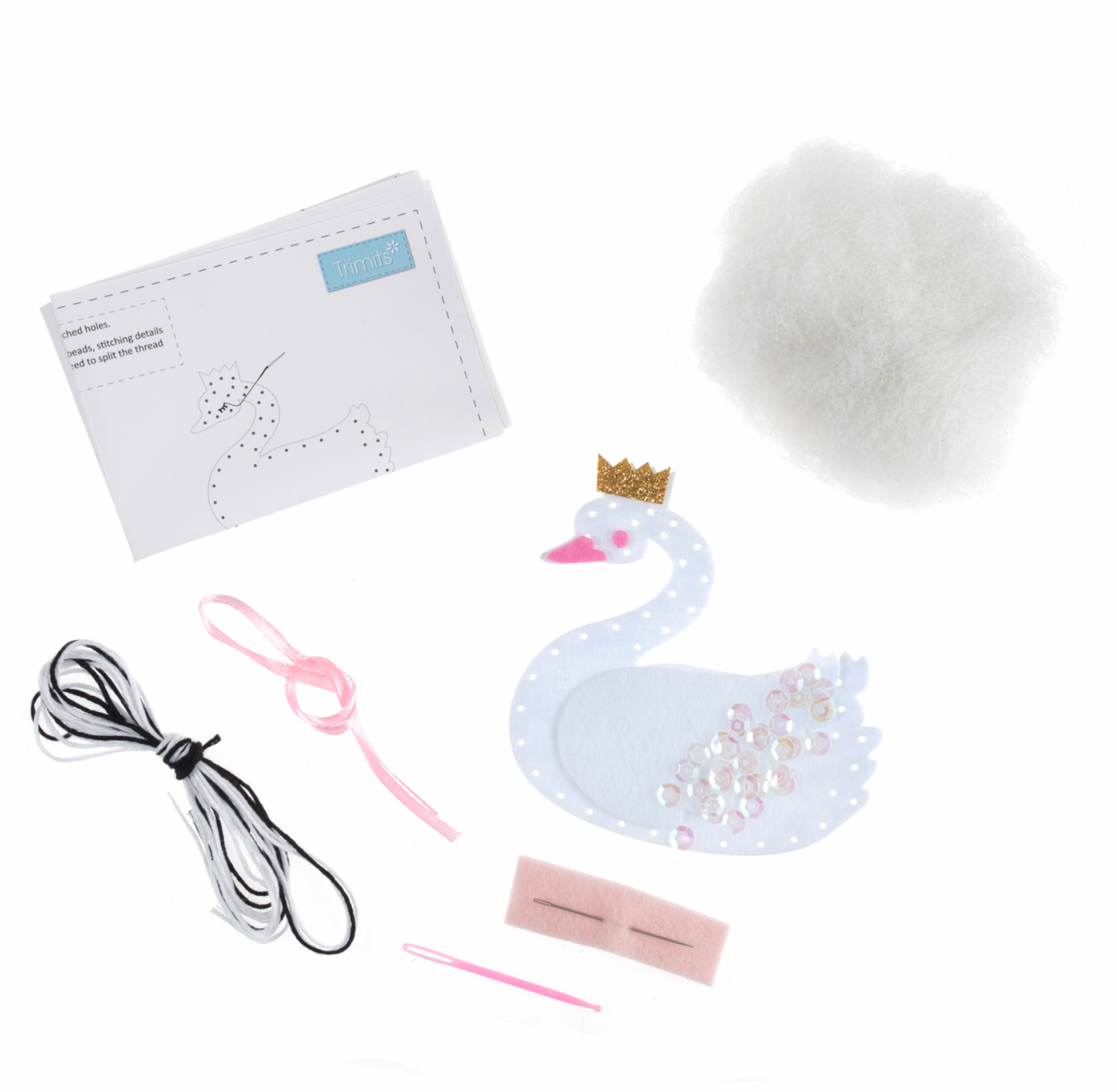 Felt Christmas Decoration Kit, Swan