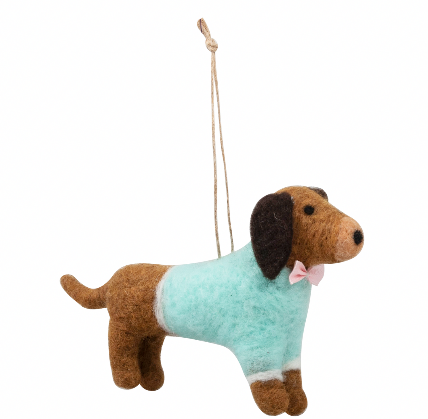 Needle Felting Decoration Kit: Dachshund Dog With Bow Tie