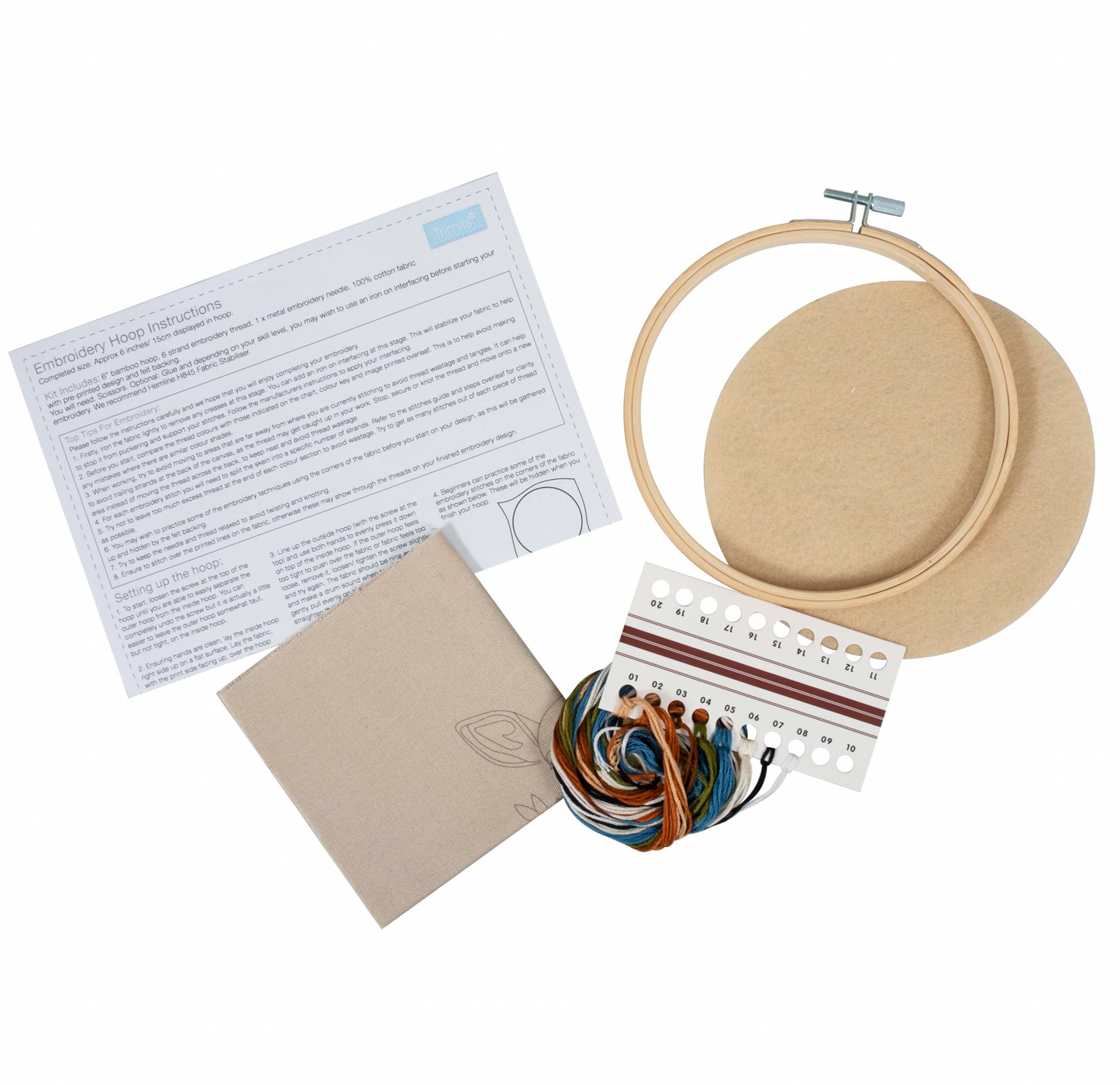 Deer Embroidery Kit, 6 inch