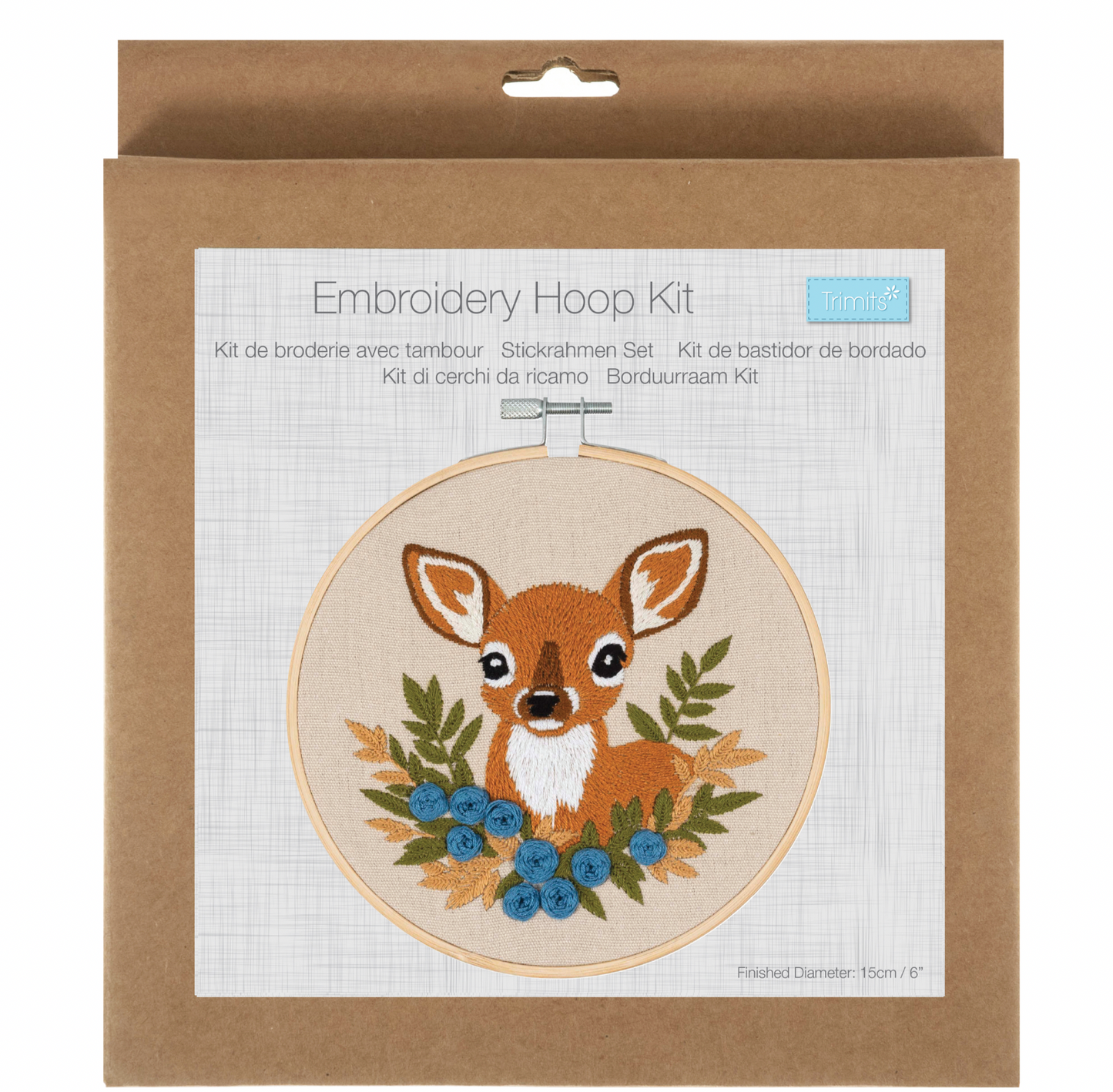Deer Embroidery Kit, 6 inch