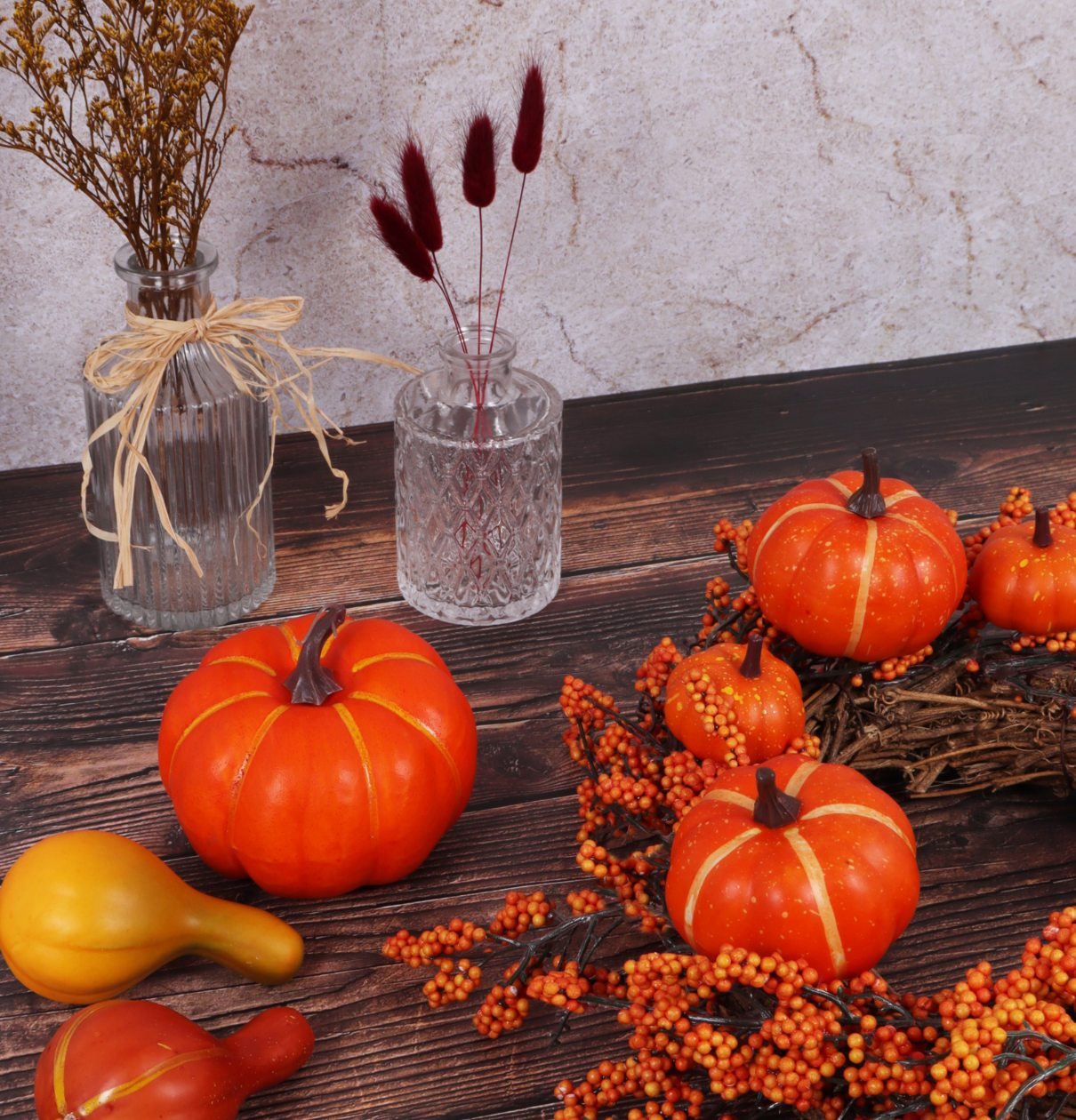 Pumpkins & Gourds in Bag: 7 Pieces