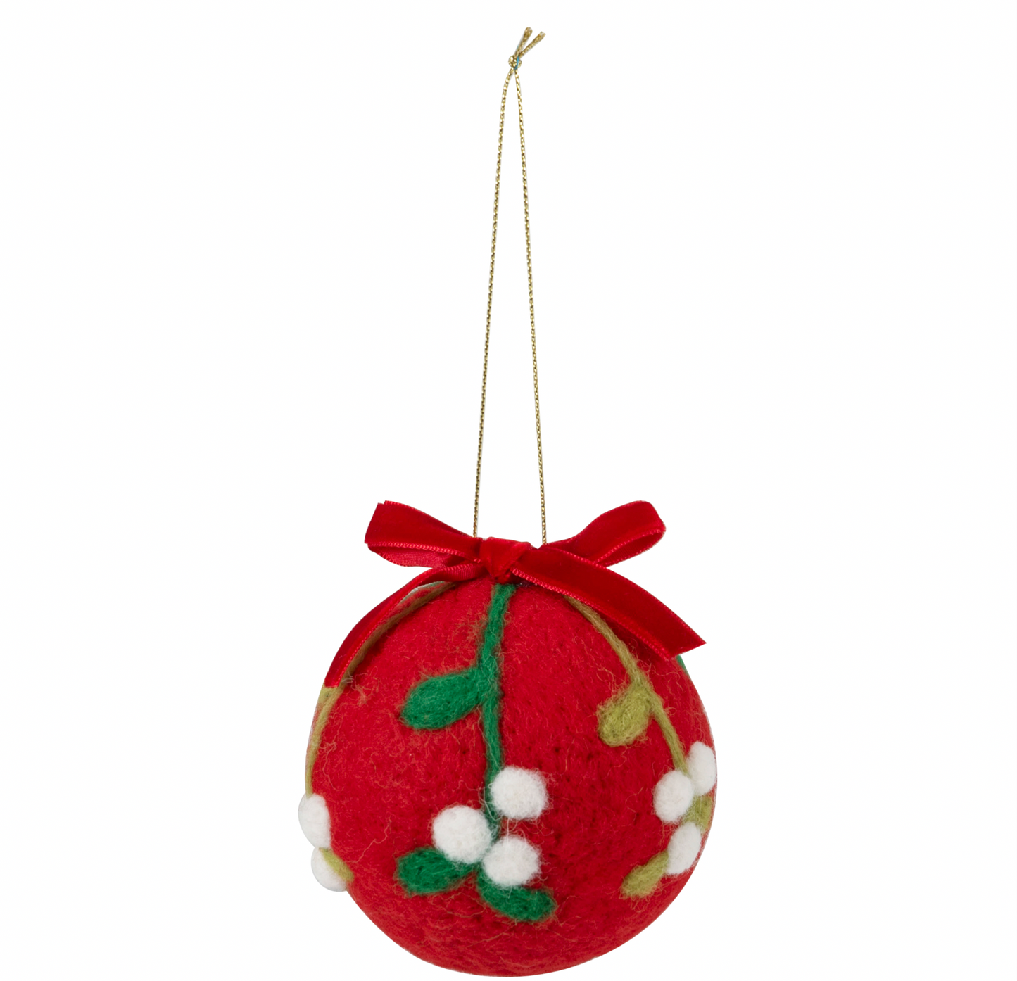 Needle Felting Kit: Red Christmas Mistletoe Bauble