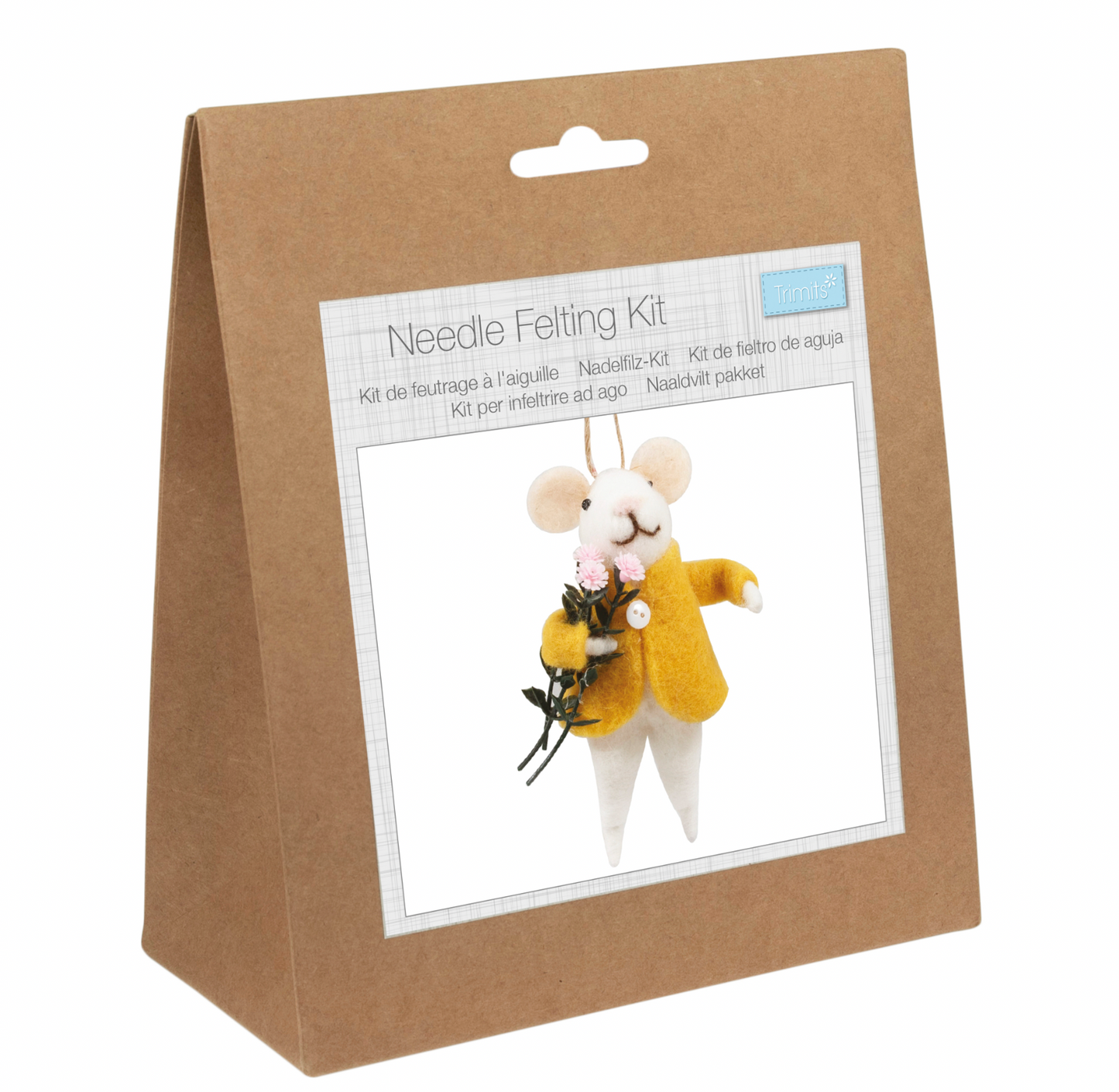 Needle Felting Kit: Needle Felted Flower Mouse