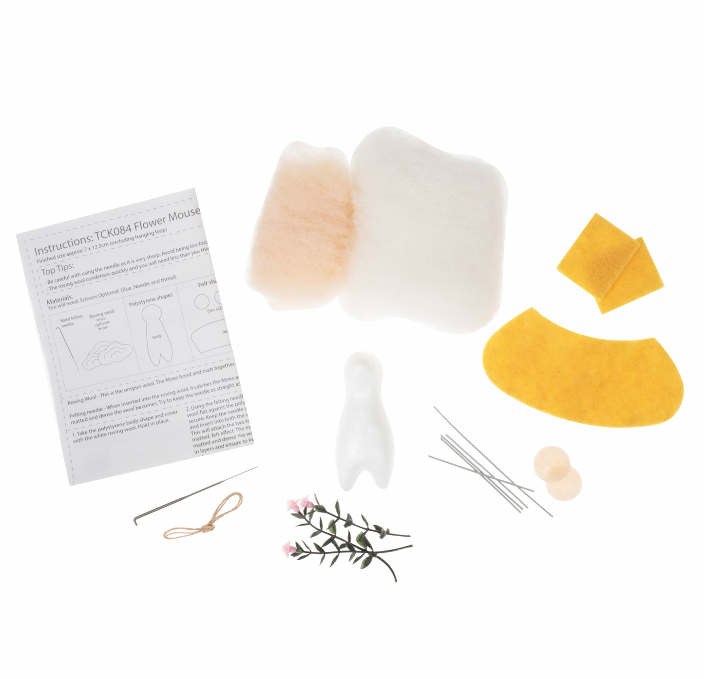 Needle Felting Kit: Needle Felted Flower Mouse