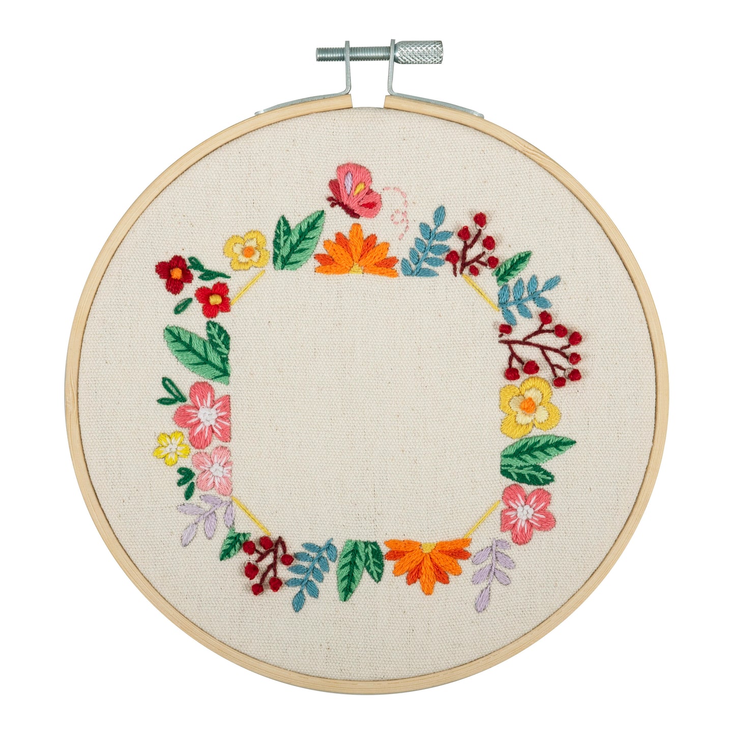 Embroidery Kit with Hoop: Floral Photo Frame