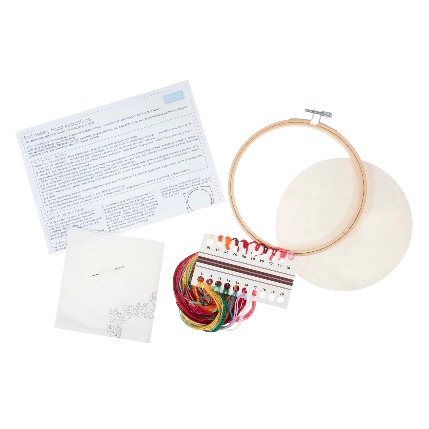 Embroidery Kit with Hoop: Floral Photo Frame