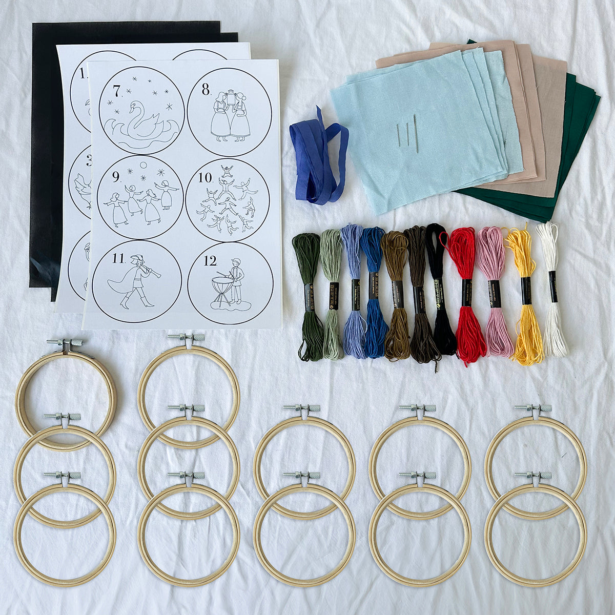 Luxury 12 Days Of Christmas Advent Embroidered Calendar