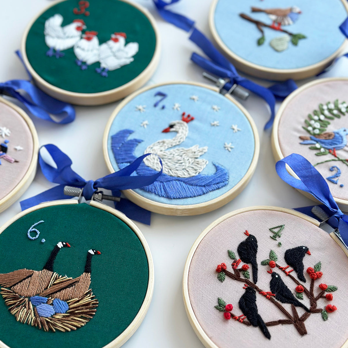 Luxury 12 Days Of Christmas Advent Embroidered Calendar