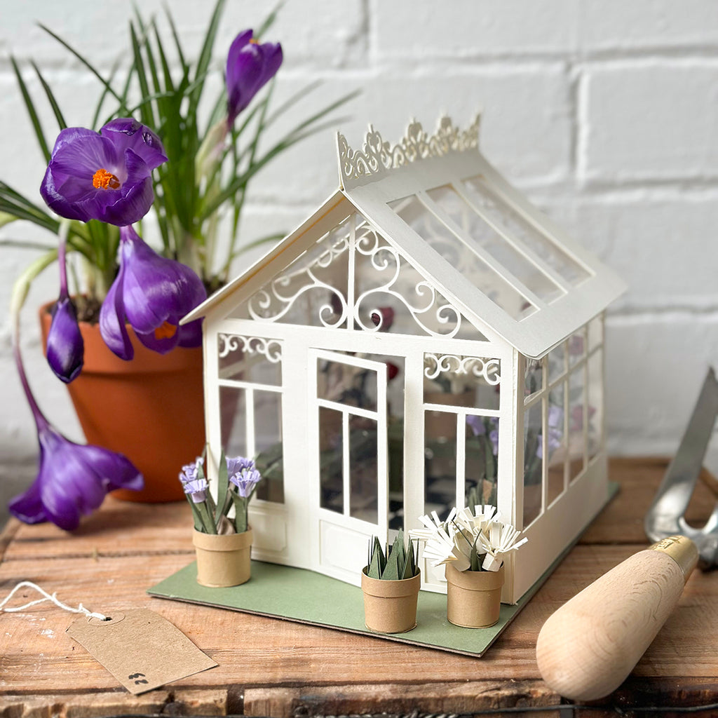 Miniature Papercraft Greenhouse Kit