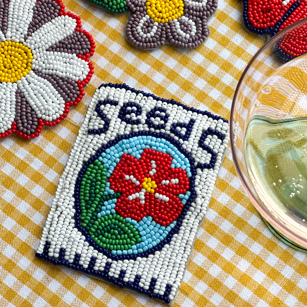 4 Garden Beaded Coasters w/ Digital Instructions