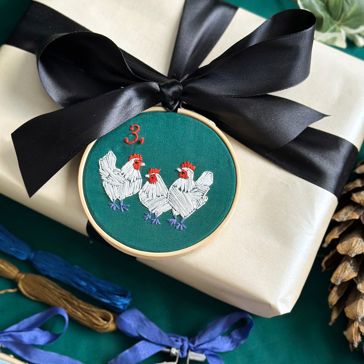 Luxury 12 Days Of Christmas Advent Embroidered Calendar