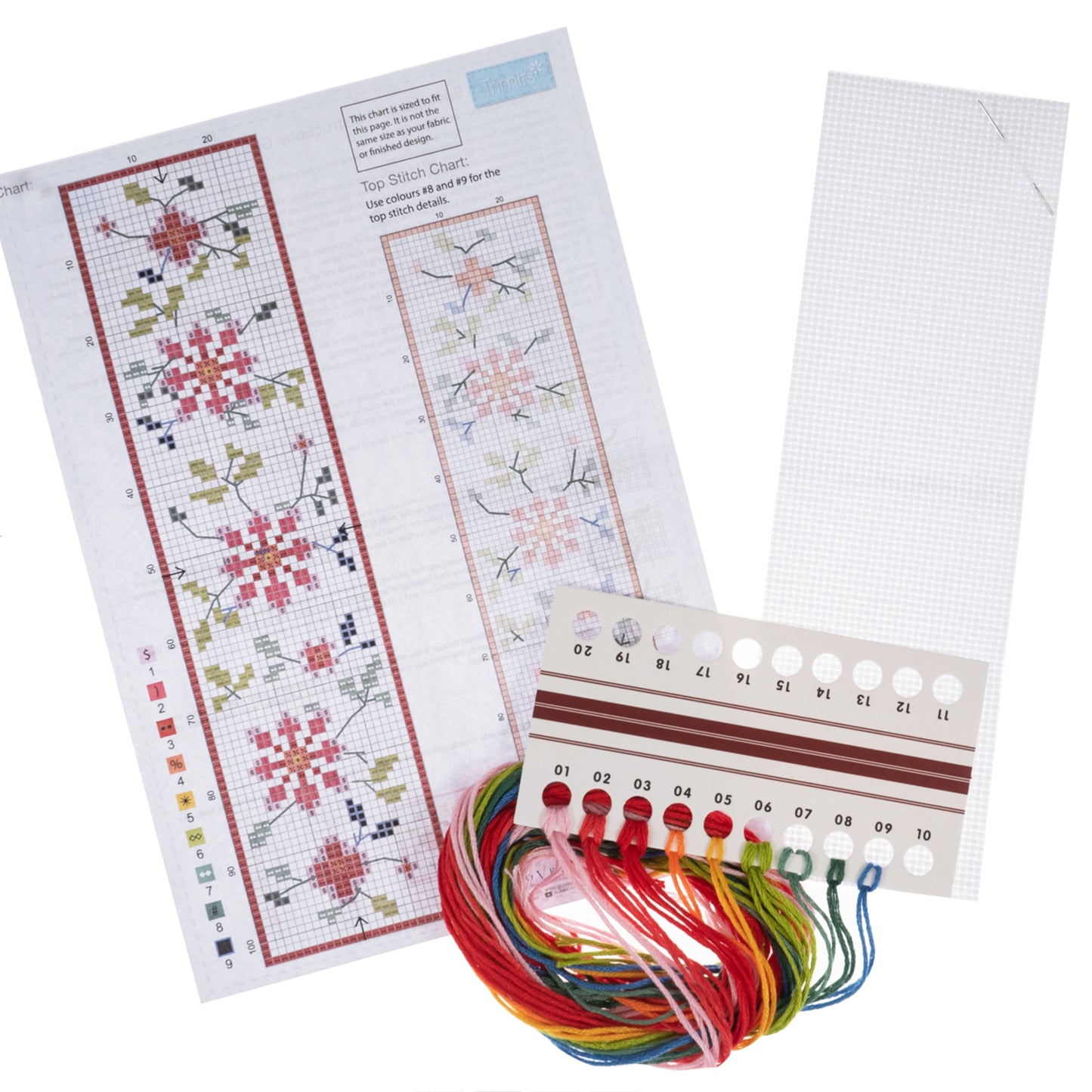 Floral Counted Cross Stitch Kit Bookmark