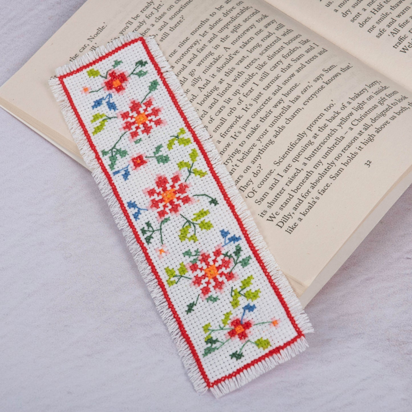 Floral Counted Cross Stitch Kit Bookmark
