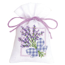  Counted Cross Stitch Kit: Gift Bag: Lavender Bow - MakeBox & Co.