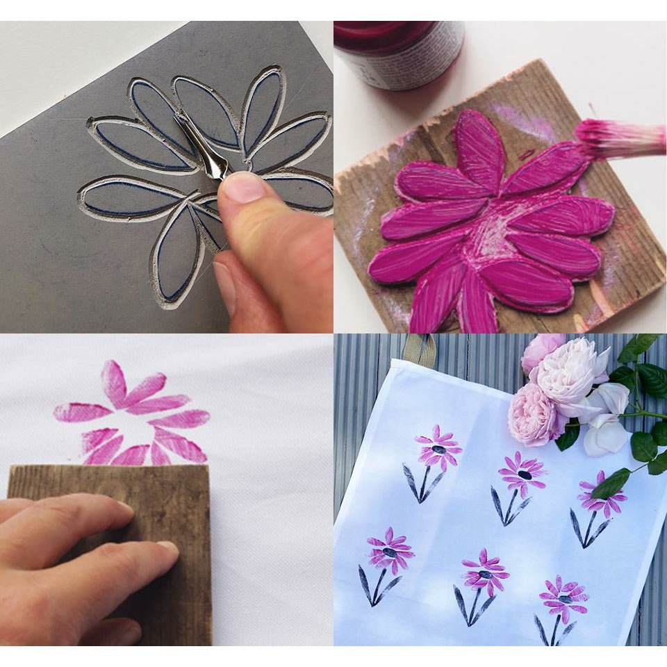 Dainty Daisy Lino Printing by Lisa Stickley- Digital Download - MakeBox & Co.