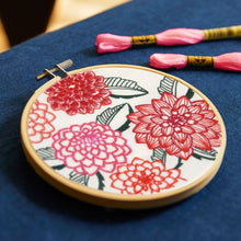  DMC Embroidery Kit with Hoop: Dahlias By Marie-Dominique Procureur - MakeBox & Co.
