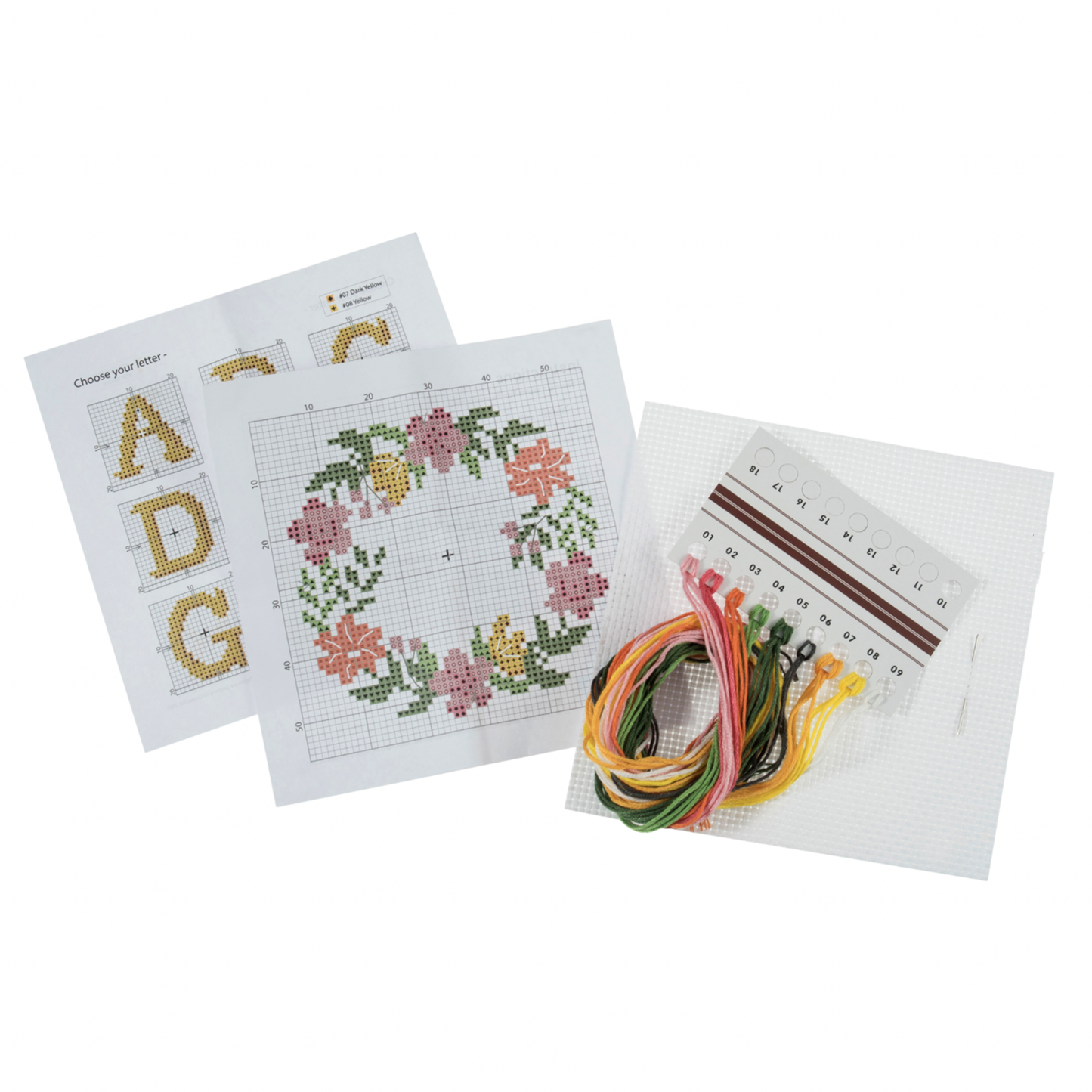 Wreath Monogram Counted Cross Stitch Kit