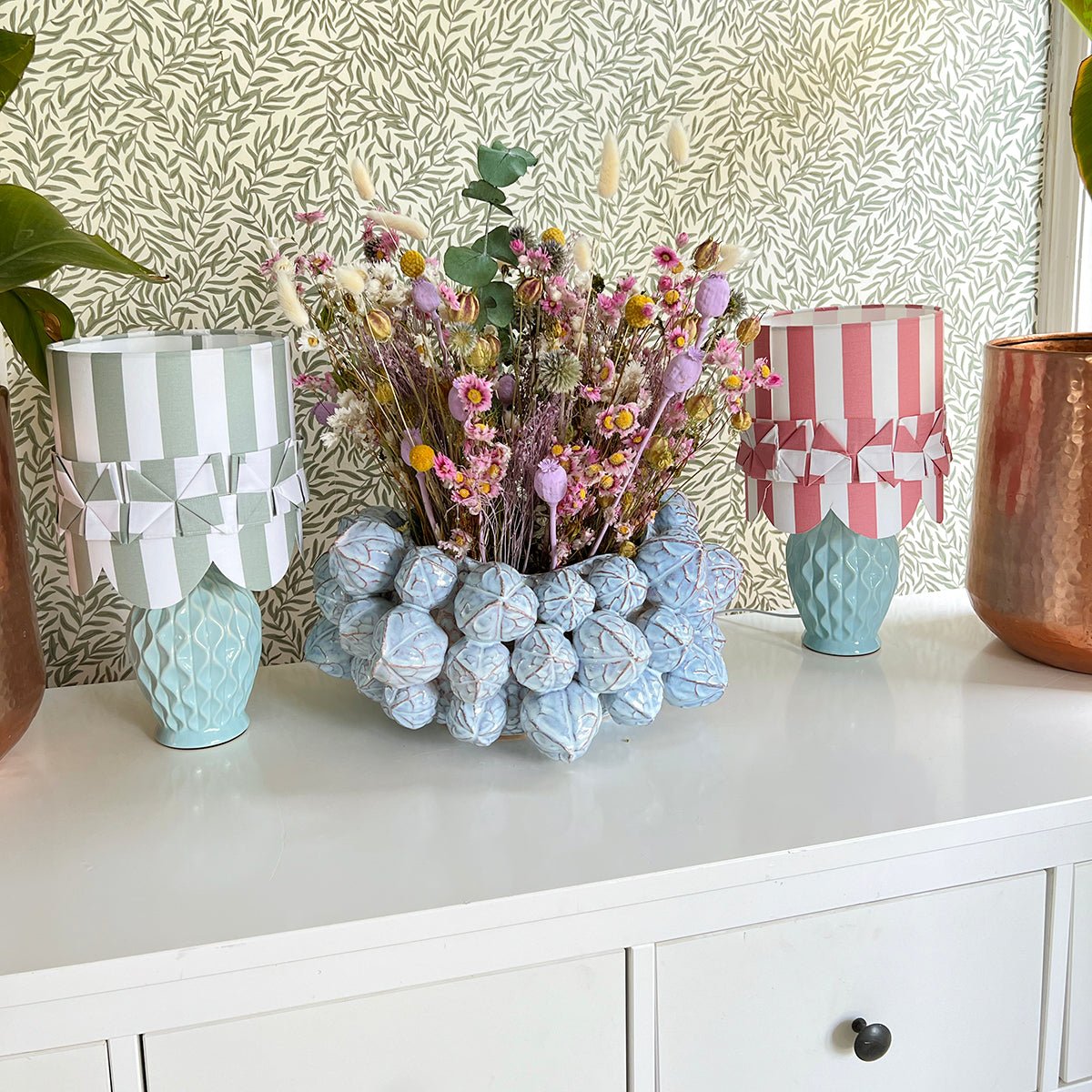 Rose Striped & Scalloped Lampshade Making Kit - MakeBox & Co.