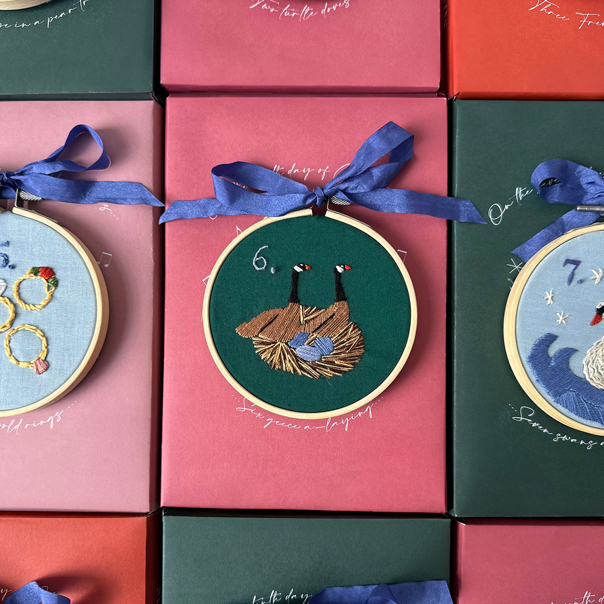 Luxury 12 Days Of Christmas Advent Embroidered Calendar