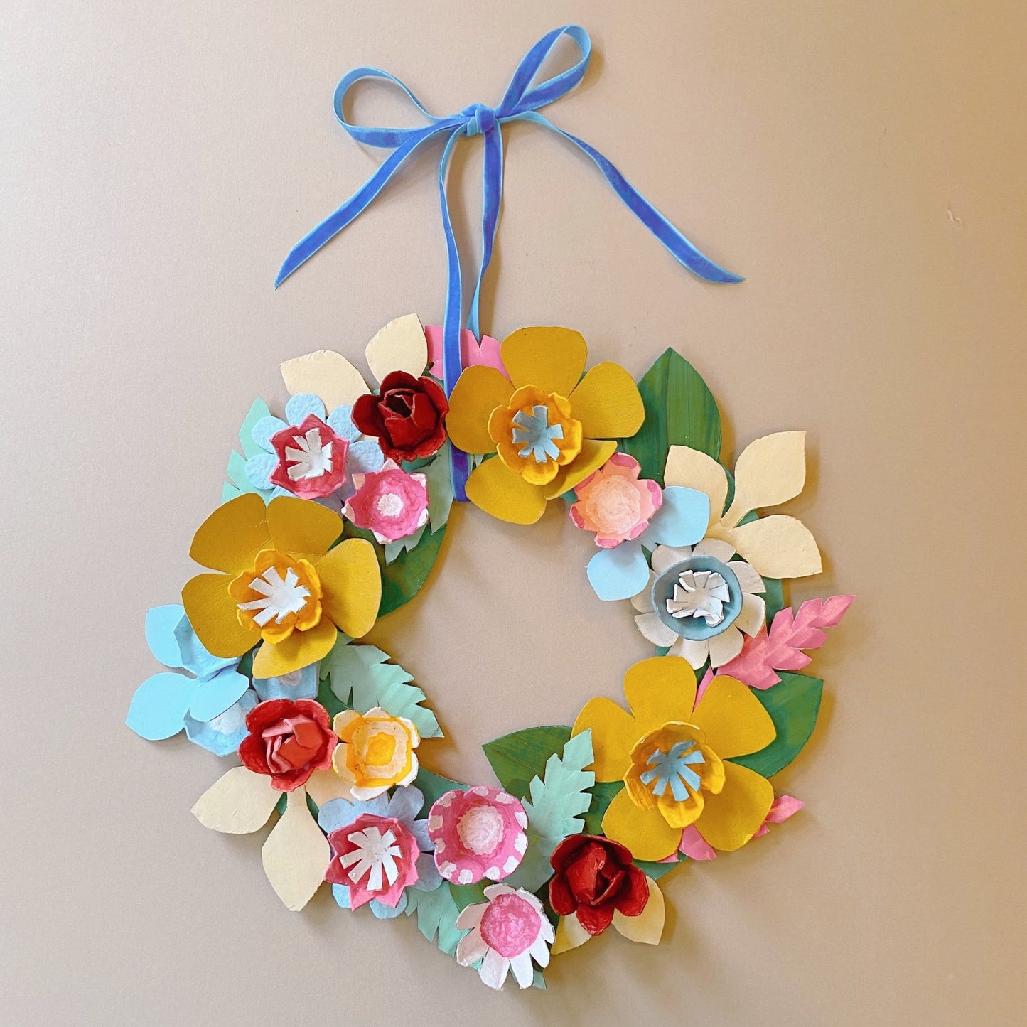 Egg Box Spring Wreath - MakeBox & Co.