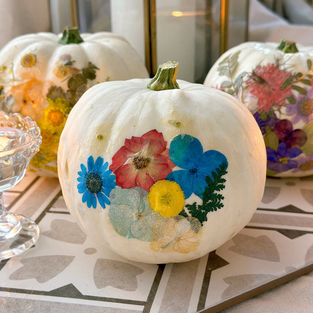 PRESSED FLOWER PUMPKINS - MakeBox & Co.