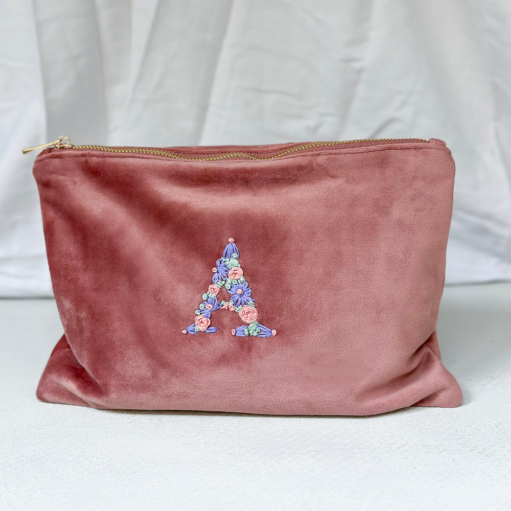 
                      
                        Rose Velvet Alphabet Pouch Bag
                      
                    