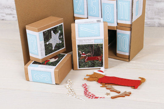 12 Door Advent Calendar Make-Your-Own Felt Decorations - MakeBox & Co.