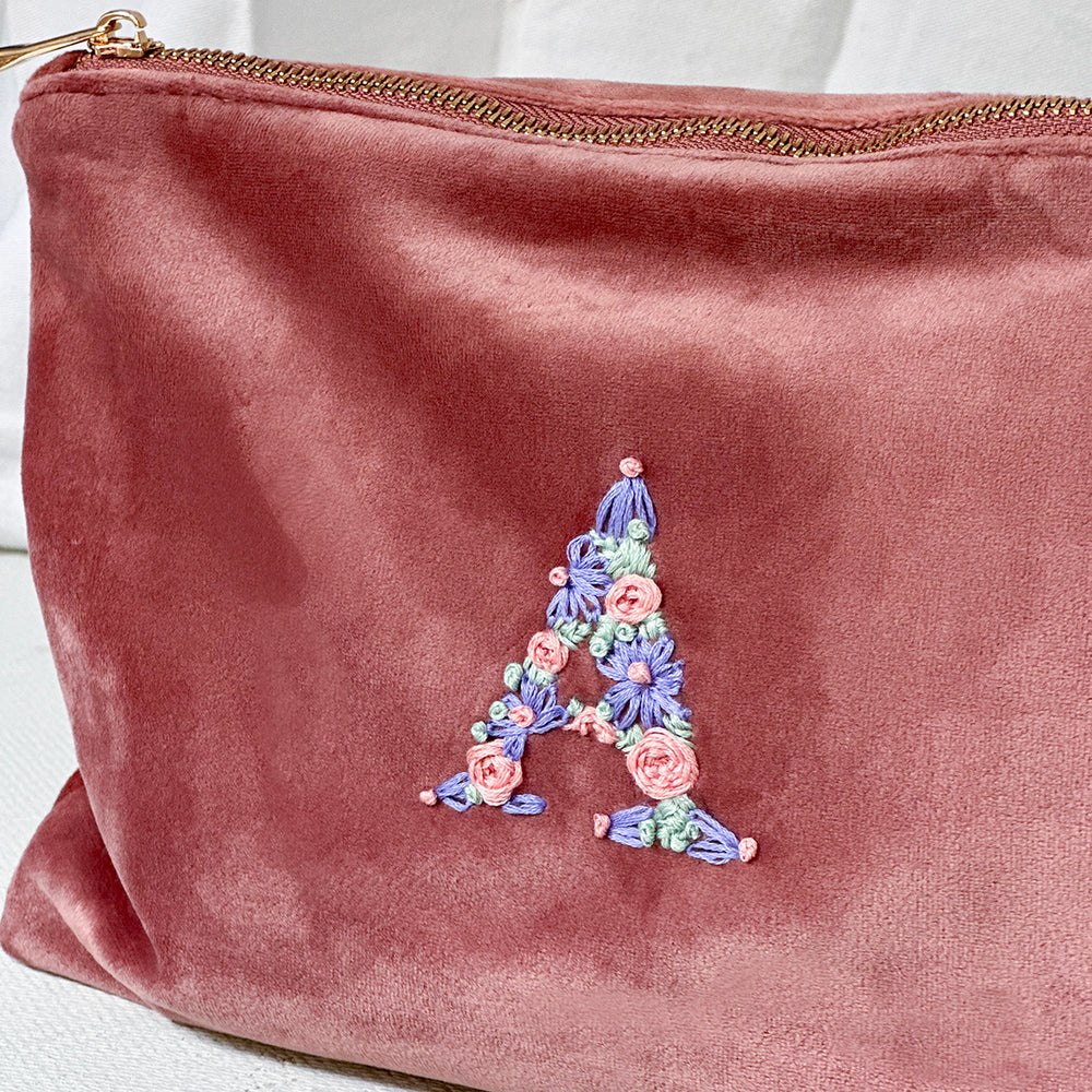 
                      
                        Rose Velvet Alphabet Pouch Bag
                      
                    