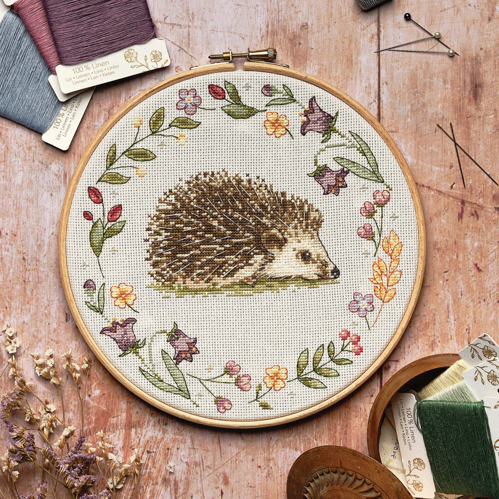 
                      
                        Counted Cross Stitch Kit: Linen: Meadow Collection: Hedgehog
                      
                    