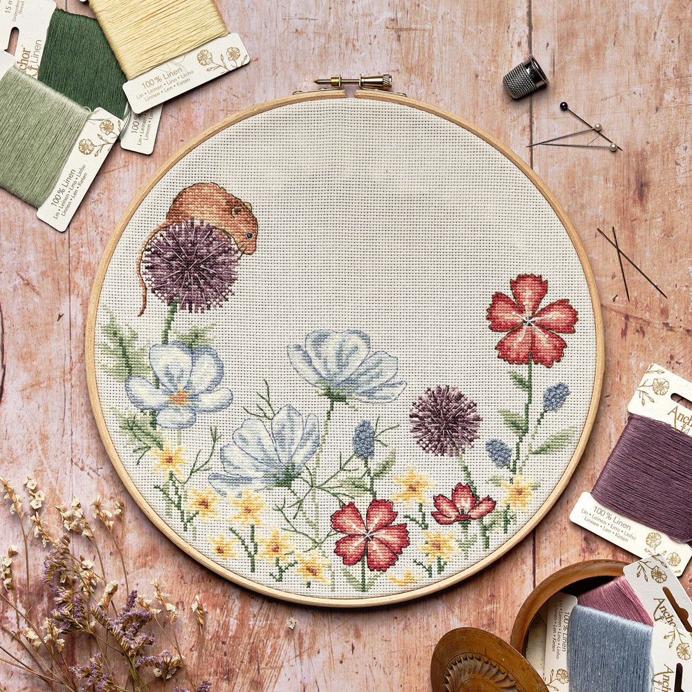 
                      
                        Counted Cross Stitch Kit: Linen: Meadow Collection: Meadow Mouse
                      
                    