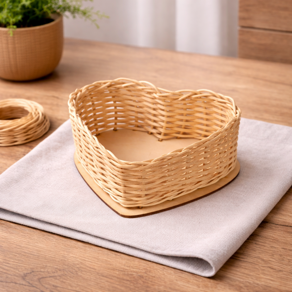 Mives Portekak Heart Shaped Basket Making Kit, 7.5x13x15cm