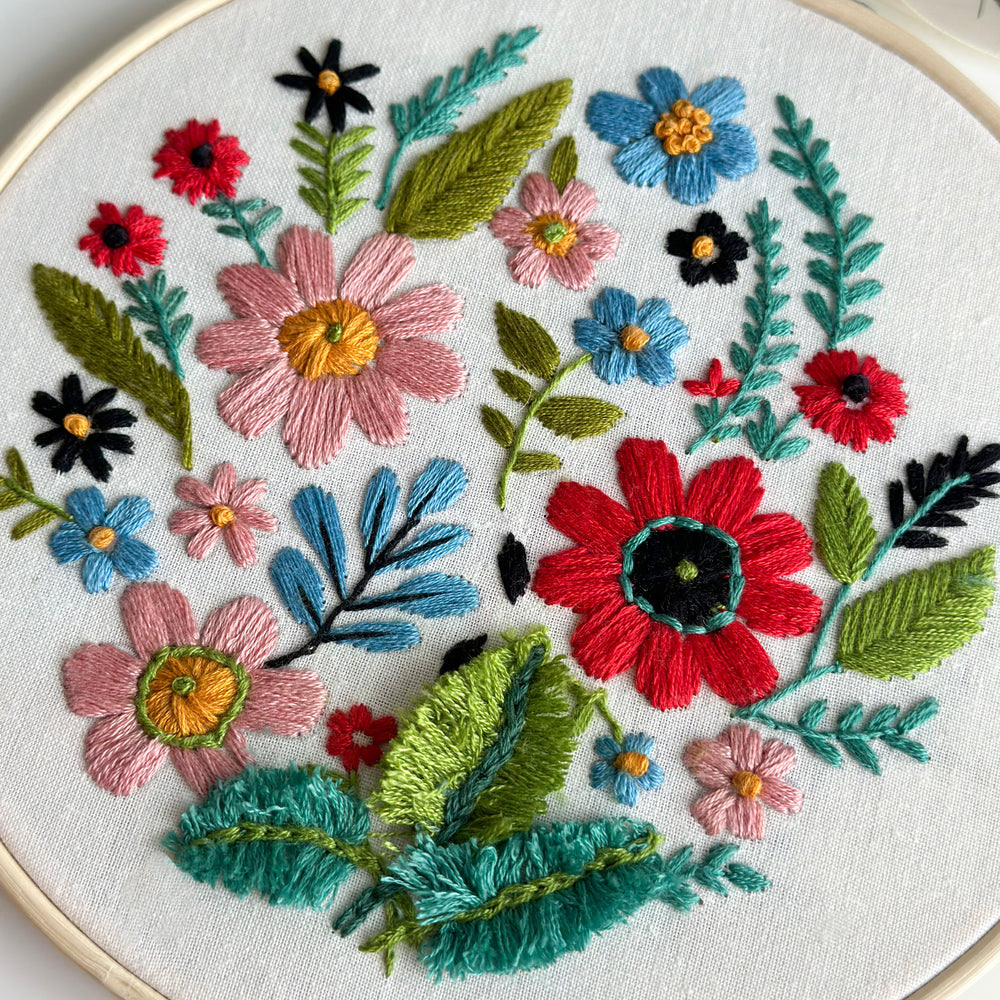 
                      
                        Wildflower Meadow embroidery, cream, 7 inch
                      
                    