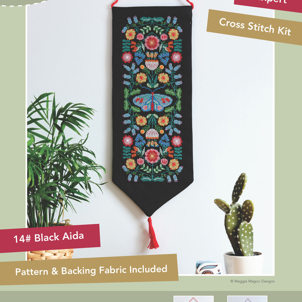 Anchor: Cross Stitch Folk Floral Banner Kit by Maggie Magoo