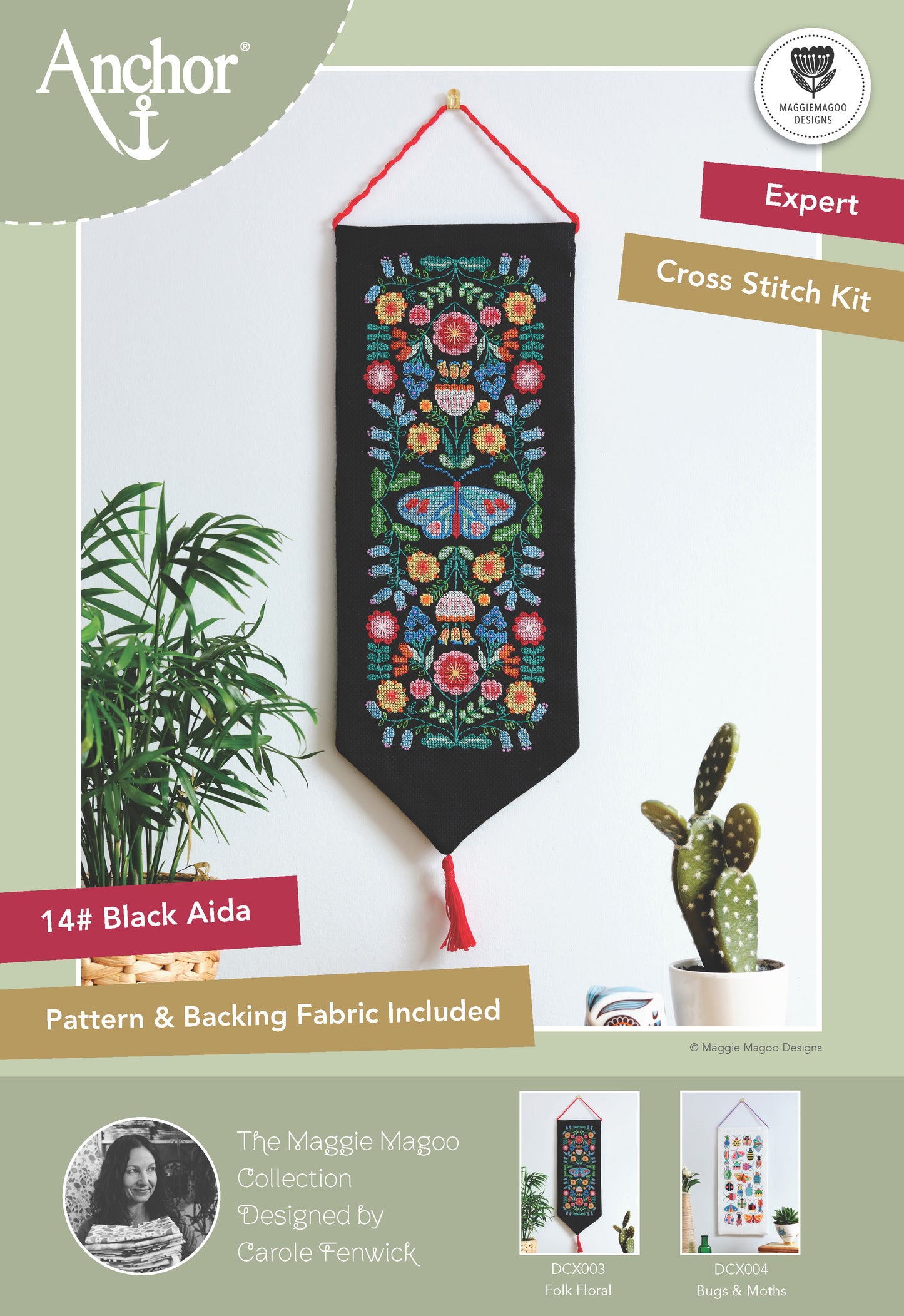 Anchor: Cross Stitch Folk Floral Banner Kit by Maggie Magoo