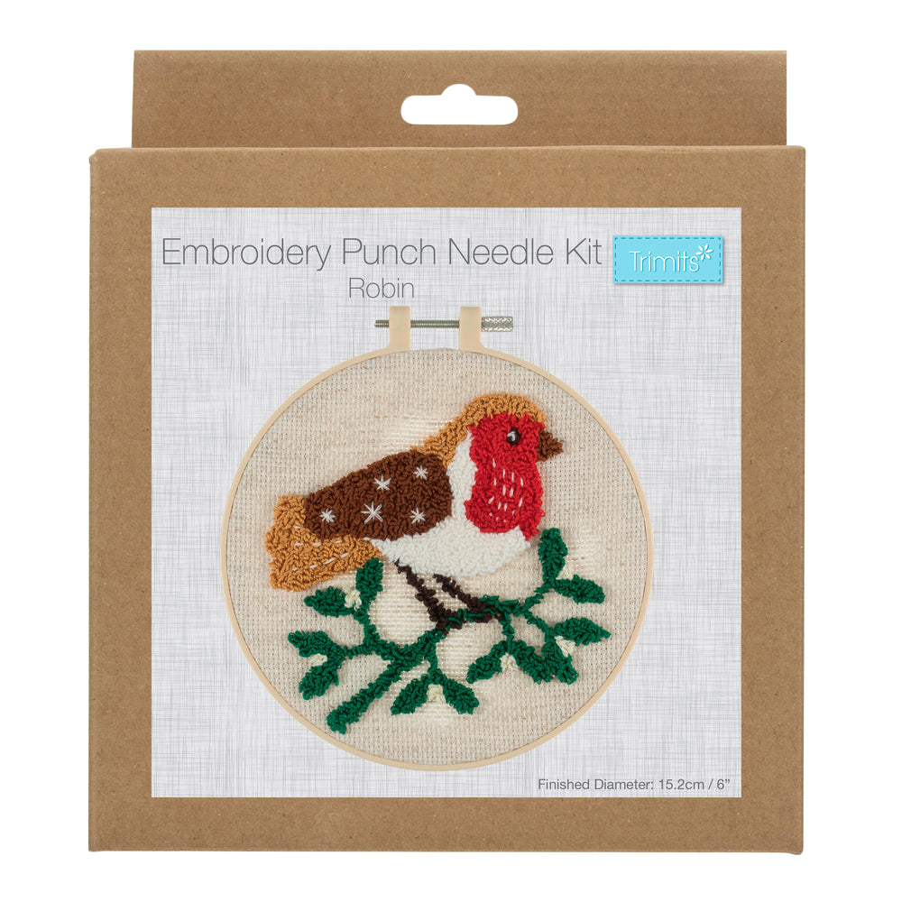 
                      
                        Punch Needle Kit: Floss and Hoop: Christmas: Robin
                      
                    